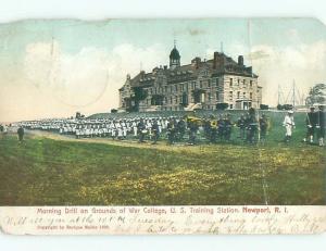 1907 DRILL AT WAR COLLEGE TRAINING STATION Newport Rhode Island RI n6095