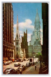 Arch Street View and Methodist Church Philadelphia PA Chrome Postcard Z10