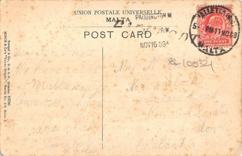 BR100321 citta vecchia old city malta postcard painting  japan