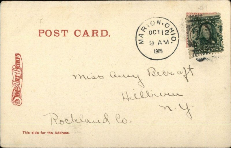 Marion OH Epworth Methodist Church c1905 Postcard