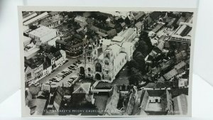 Vintage Rp Postcard Aerial View St Margarets Priory Church Kings Lynn Real Photo