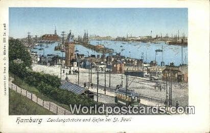 Landungsbrucke und hafen bei St Pauli Hamburg Germany Unused 