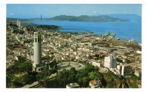 CA - San Francisco. Coit Tower & Bird's Eye View of City & Bay
