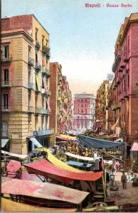 Vtg Napoli Basso Porto Mercato Naples Italy 1910s Postcard
