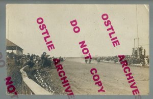 Hallock MINNESOTA RPPC c1910 COUNTY FAIR Crowd HORSE RACE nr Lancaster NW MN