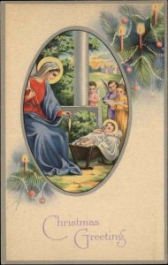 Christmas Stecher Ser 791B Nativity Mary Child Angels Jesus Vintage Postcard
