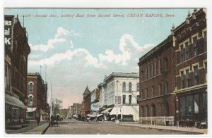 Second Avenue Cedar Rapids Iowa 1907 postcard