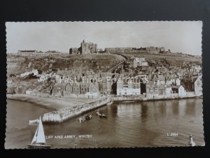 Yorkshire WHITBY Cliff & Abbey c1964 RP Postcard by Valentine L2984