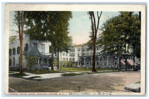 1916 Strong Spring Hotel Exterior Saratoga Springs New York NY Posted Postcard