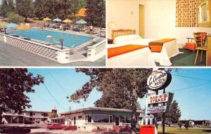 Lac Champlain Motel Canada Multiview Swimming Pool Vintage Postcard J77254