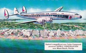 Eastern Airlines Super-C Constellation Over Miami Beach Florida