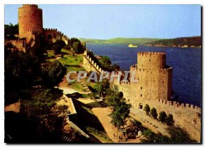 Postcard Modern ve Rumeli Hisari Istanbul Turkey Bogaz