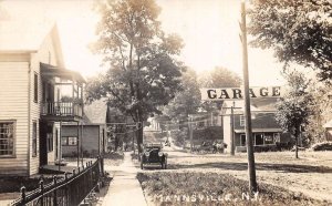 Mannsville New York Garage and Street Scene Real Photo Vintage Postcard AA84015