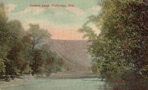 Vintage Postcard Lovers Leap River Forest Trees Scene Nature Fullerton Nebraska