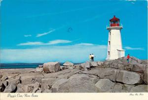 The Lighthouse Peggy's Cove Nova Scotia Canada Postcard 1984