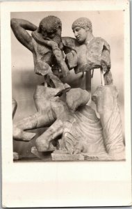 RPPC Museum of Olympia Lapithe Attacked by a Centaur Statue Vintage Postcard O35