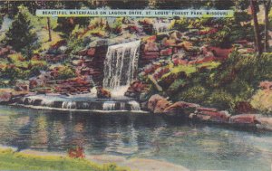 Waterfalls On Lagoon Drive Forest Park St Louis Missouri 1943