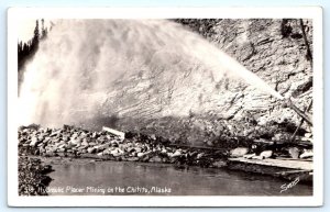 RPPC CHITITU RIVER, AK Alaska ~ HYDRAULIC PLACER MINING c1940s Postcard