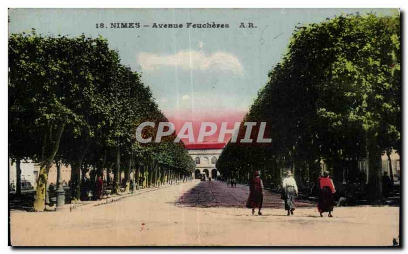 Old Postcard Nimes Avenue Feucheres