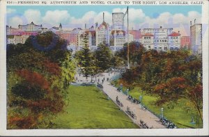 PERSHING SQUARE AUDTORIUM AND HOTEL CLARK TO THE RIGHT LOS ANGELES CALIFORNIA