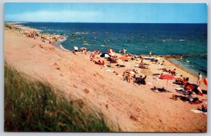 Cape Cod Massachusetts~Color Photo Of Dennis Municipal Beach~Vintage Postcard