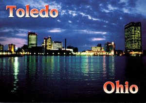 Ohio Toledo Downtown Skyline At Night