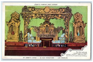 c1920 Jerry's Joynt In Old Chinatown Jade Lounge Los Angeles California Postcard