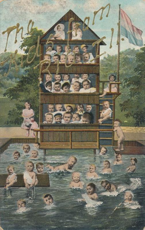 Multiple Babies - Bath House & Swimming Pool - Kids from Rio Illinois pm 1908