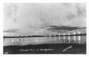 J31/ Yukon River Alaska RPPC Postcard Timelapse Midnight Sun 1950s  138