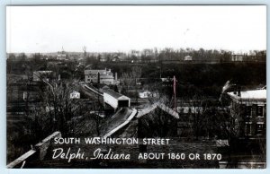 RPPC DELPHI, Indiana IN ~ Repro SOUTH WASHINGTON STREET 1860s-70s View Postcard