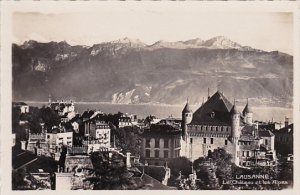 Switzerland Lausanne Le Chateau et les Alpes Real Photo