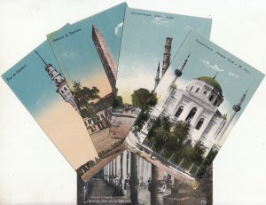 Lot of 5 postcards Turkey Istanbul mosque column obelisk tower architecture