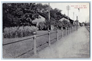 1910 Michigan Central R. R. Railroad Park Three Rivers MI Antique Postcard