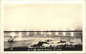 Ft Yukon AL Midnight Sun Arctic Circle 1930-50s Real Photo Vintage Postcard