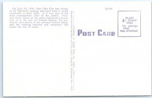 c1930s Salt Lake City, UT Mormon Temple Square Tabernacle Church Linen PC A289