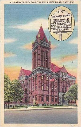 Maryland Cumberland Allegany County Court House 1952