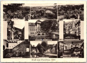 VINTAGE CONTINENTAL SIZE POSTCARD THE KUR-HOTEL HORCHEM MONSCHAU WW2 1944