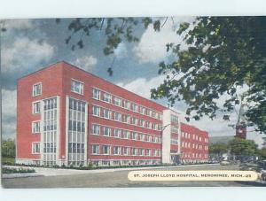 Unused Linen HOSPITAL SCENE Menominee Michigan MI d5535