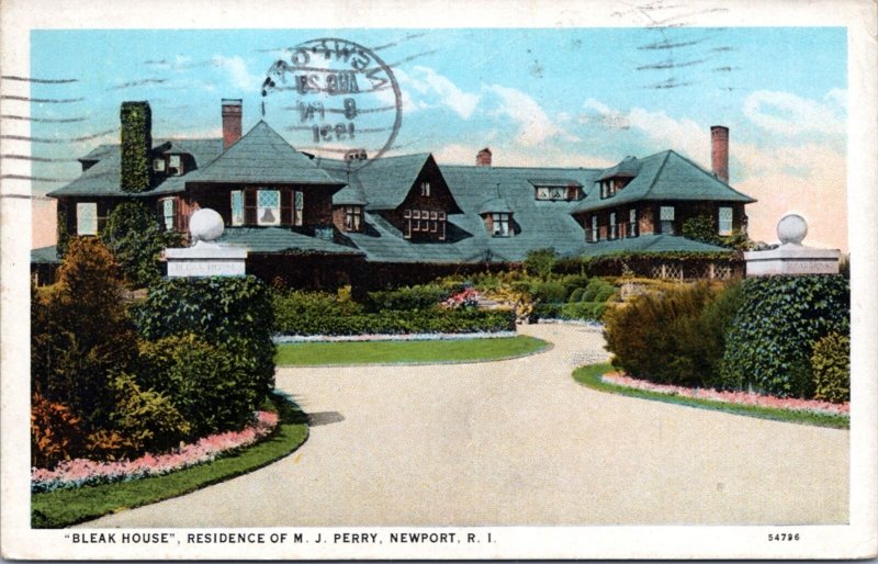 Postcard RI Newport - Bleak House - Residence of M.J. Perry