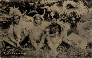 Africa Native Black Men Ricksha Rickshaw Drivers c1920 Real Photo Postcard #4