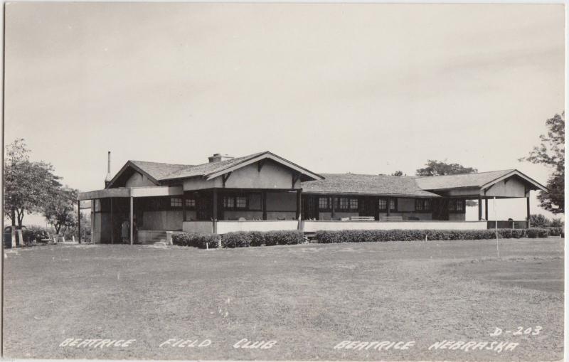 c1940s BEATRICE Nebraska Nebr RPPC Postcard BEATRICE FIELD CLUB