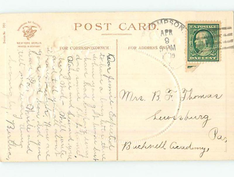 Divided-Back Easter CHICKS STAND ON EDGE OF FRYING PAN o6373