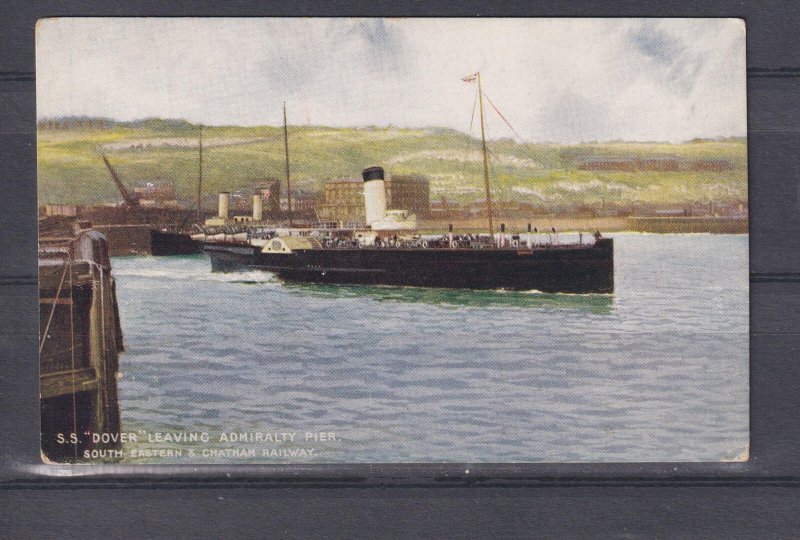 GREAT BRITAIN, SOUTH EAST & CHATHAM RAILWAY,  S.S. DOVER, c1910 ppc., unused
