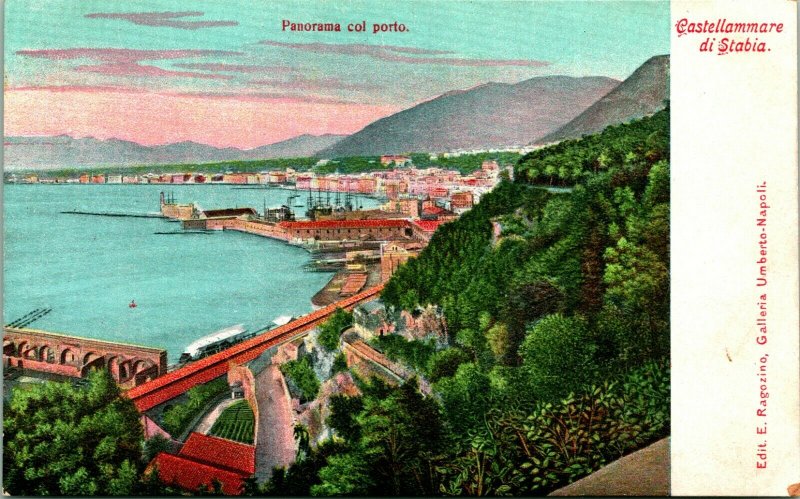 Vtg Carte Postale Taly - Castellammare Di Stabia Panorama Del Porto Ragozino Pub