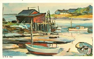 Postcard Tidal Inlet Maine Coast Original Oil Painting Kennebunkport Maine ME