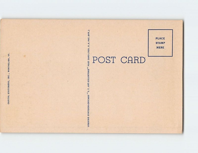 Postcard State Capitol, Montpelier, Vermont