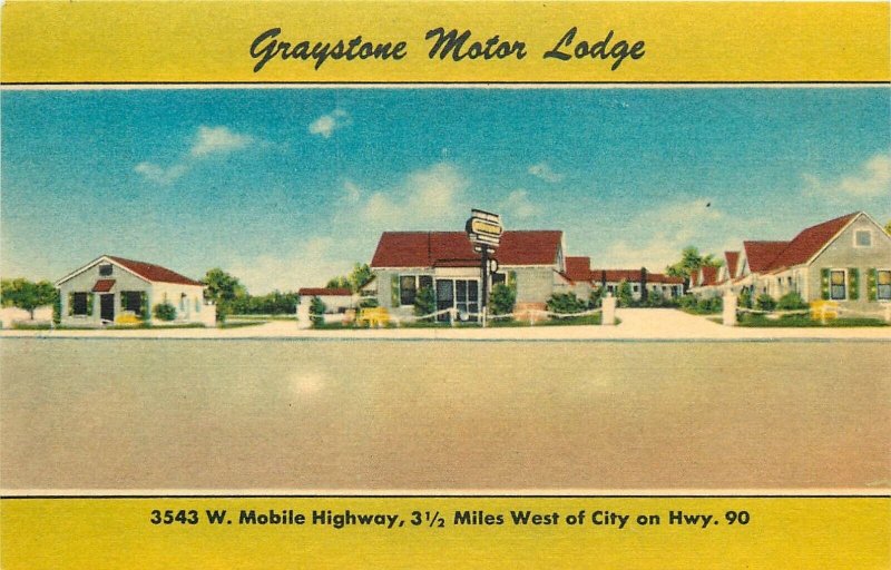 Postcard 1940s Florida Pensacola Gray Stone Motor Lodge occupation 24-5779