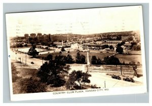 Vintage 1939 RPPC Postcard Country Club Plaza Skyline Kansas City Missouri