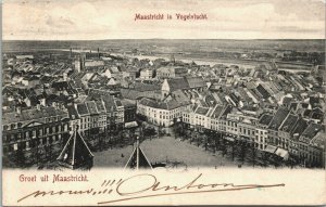 Netherlands Maastricht in Vogelvlucht Vintage Postcard 01.41