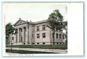 c1910's Free Public Library Building Decatur Illinois IL Antique Postcard